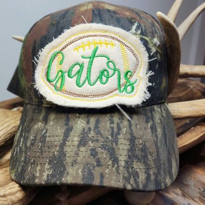Gators football hat patch in the hoop embroidery